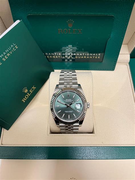 rolex zilver groene plaat